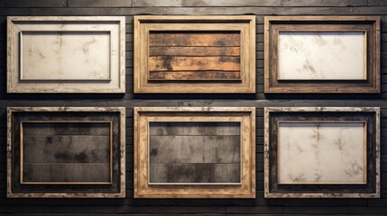 Poster - A collection of antique picture frames displayed on a wall. Perfect for interior design projects