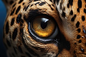 Canvas Print - A detailed close-up of a leopard's eye, suitable for various wildlife or animal-themed projects