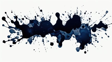 Wall Mural - Black and blue ink splatter on a white background. Suitable for graphic design projects