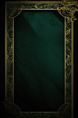Poster - Dark green background with a gold border. Suitable for various design projects