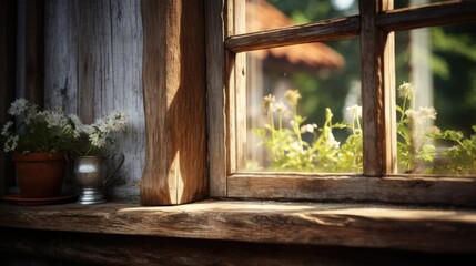 Aufkleber - A potted plant sitting on a window sill, perfect for home decor ideas