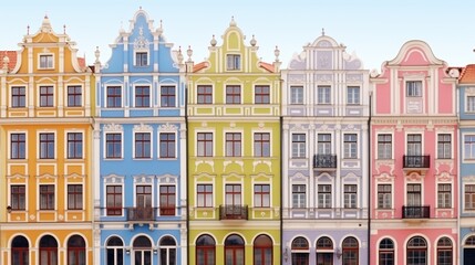 Poster - Multicolored buildings in a city, great for urban concepts