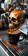 Kaffeemaschine in Totenkopfform