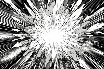 Poster - A striking black and white image capturing a burst of light. Perfect for adding a dramatic touch to any project