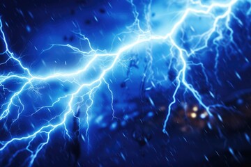 Poster - A close up of a lightning bolt in the sky, perfect for weather-related designs
