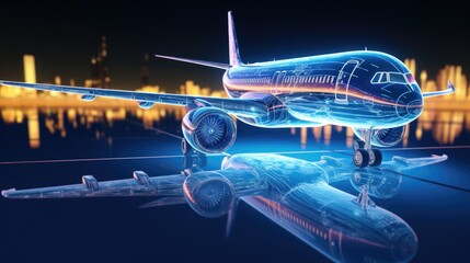 Aufkleber - A large jetliner parked on the airport tarmac. Suitable for travel and transportation concepts