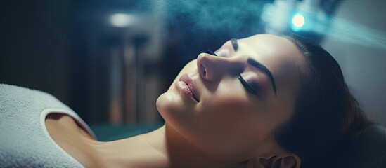 Aufkleber - Relaxing Spa Experience: Serene Woman Receiving Soothing Facial Massage