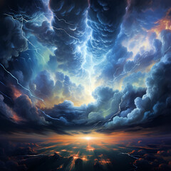 Wall Mural - Abstract representation of a thunderstorm. 