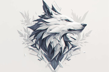 Wall Mural - wolf face logo design template