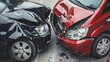 © Ilja - Two cars damaged in head on collision on street, vehicle crash scene with wrecked cars after impact