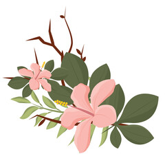 Wall Mural - Colored flowers Spring season Vector