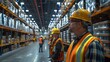 worker in warehouse, people working together and individually in warehouse, construction and manufacturing environments. 