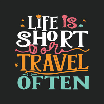 Travelling t-shirt design template. Traveling lettering 