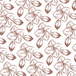 Flowers sketch pattern background Wallpaper Vector