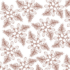 Poster - Flowers sketch pattern background Wallpaper Vector