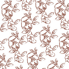 Sticker - Flowers sketch pattern background Wallpaper Vector