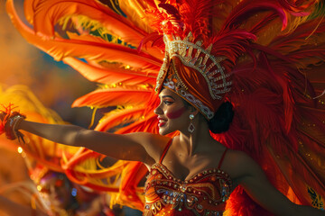 Carnival Dancer in Vibrant Costume