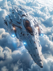 Wall Mural - Skyborne: A Futuristic Air Warfare Adventure in Unreal Engine Mecha Anime Style
