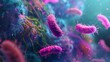 Unveiling the Microscopic Battlefield: Salmonella and E. Coli Bacteria in a Scientific Setting