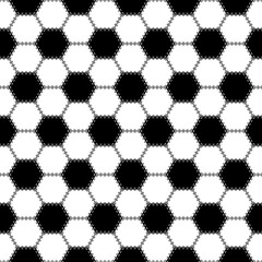 Poster - soccer ball seamless pattern. repeating black football print isolated on white background. repeated 