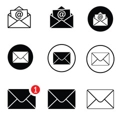 Wall Mural - Mail icon set. email icon vector. E-mail icon. Envelope illustration