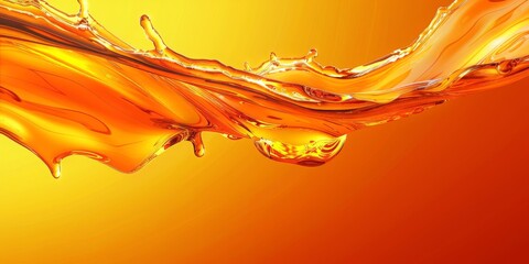 Poster -  An Energetic Splash of Orange Liquid Captures the Dynamic Interplay of Movement and Color, Generative AI
