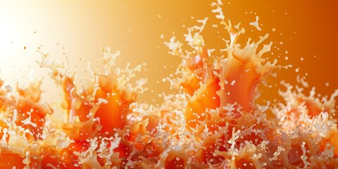 Poster -  An Energetic Splash of Orange Liquid Captures the Dynamic Interplay of Movement and Color, Generative AI
