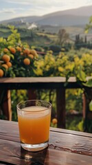 Poster - glass of orange juice on table