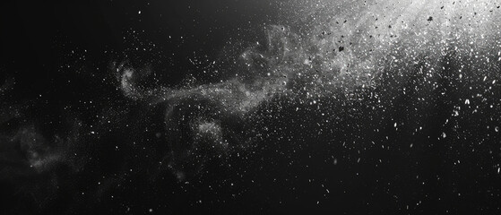 Wall Mural - This image shows a dust cloud with sparkling particles that resemble stars in space, creating an illusion of the galaxy