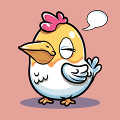 Wall Mural - Funny and cute baby chicken relaxing