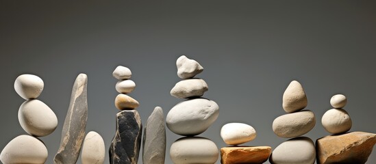 The gesture of stacking rocks on a table is a building event in the art of rock balancing, combining science and creativity in the darkness