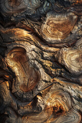 Wall Mural - Vertical Detail of wood grain on a tree.