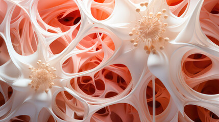 Botanical Abstract Background with Enigmatic Volumetric Florals.