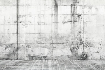 Poster - A stark black and white photo of an empty room. Perfect for interior design projects