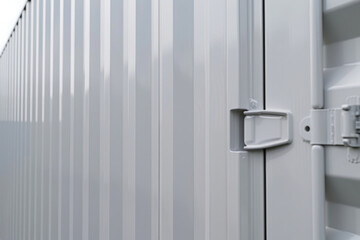 Poster - Detailed image of a metal door with latch. Suitable for security concepts