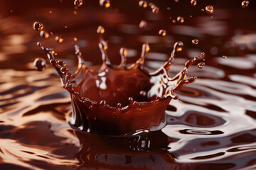 Poster - A chocolate splash on top of water, perfect for food and beverage concepts
