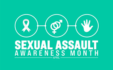 Wall Mural - April is Sexual Assault Awareness Month background template. Holiday concept. use to background, banner, placard, card, and poster design template with text inscription and standard color. vector