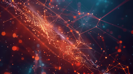 Aufkleber - Computer generated image of a network of dots and lines. Suitable for technology and communication themes