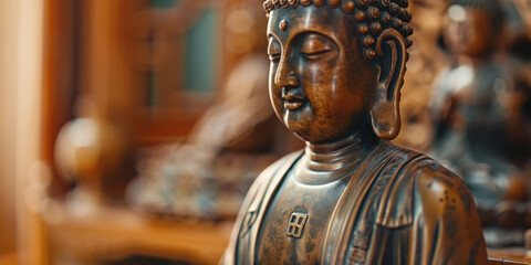 Poster - Detailed shot of a person statue, suitable for historical or artistic projects