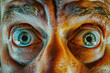 Close up of a person's eyes with a blurry background. Suitable for various projects