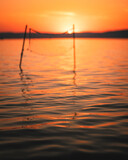 Fototapeta Na drzwi - Amazing sunset over lake Balaton in summer
