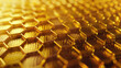 Detailed view of a golden honeycomb, perfect for food and nature related projects