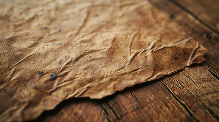 Aufkleber - Close up of a piece of paper on a wooden table, suitable for various design projects