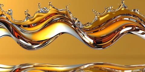 Aufkleber - Glistening Oil Cascades over Mechanical Gears, Ensuring Smooth Operation and Preserving the Lifespan of Machinery, Generative AI