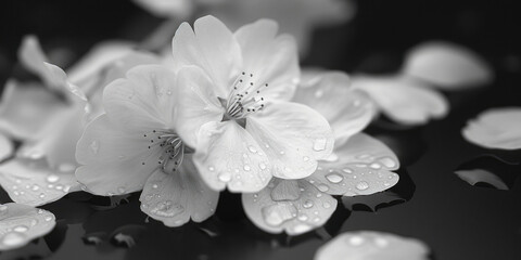 Aufkleber - Close-up photo of a flower with dew drops, suitable for various design projects