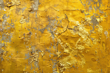 Aufkleber - Close up of yellow paint on a wall, perfect for interior design projects
