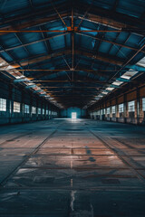 Poster - An empty industrial building with lots of windows. Suitable for urban exploration or industrial themed projects