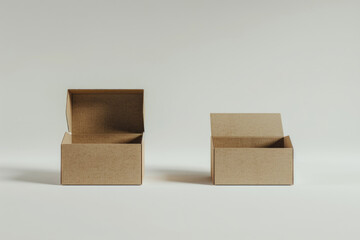 Poster - Two open boxes sitting side by side, suitable for various presentations and product displays