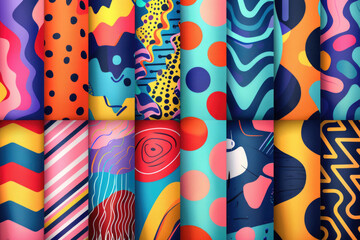 Poster - Various colorful papers with designs. Ideal for crafts and DIY projects