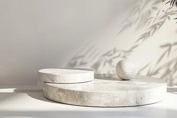 Aufkleber - A white table with two balls on top, suitable for various concepts and designs
